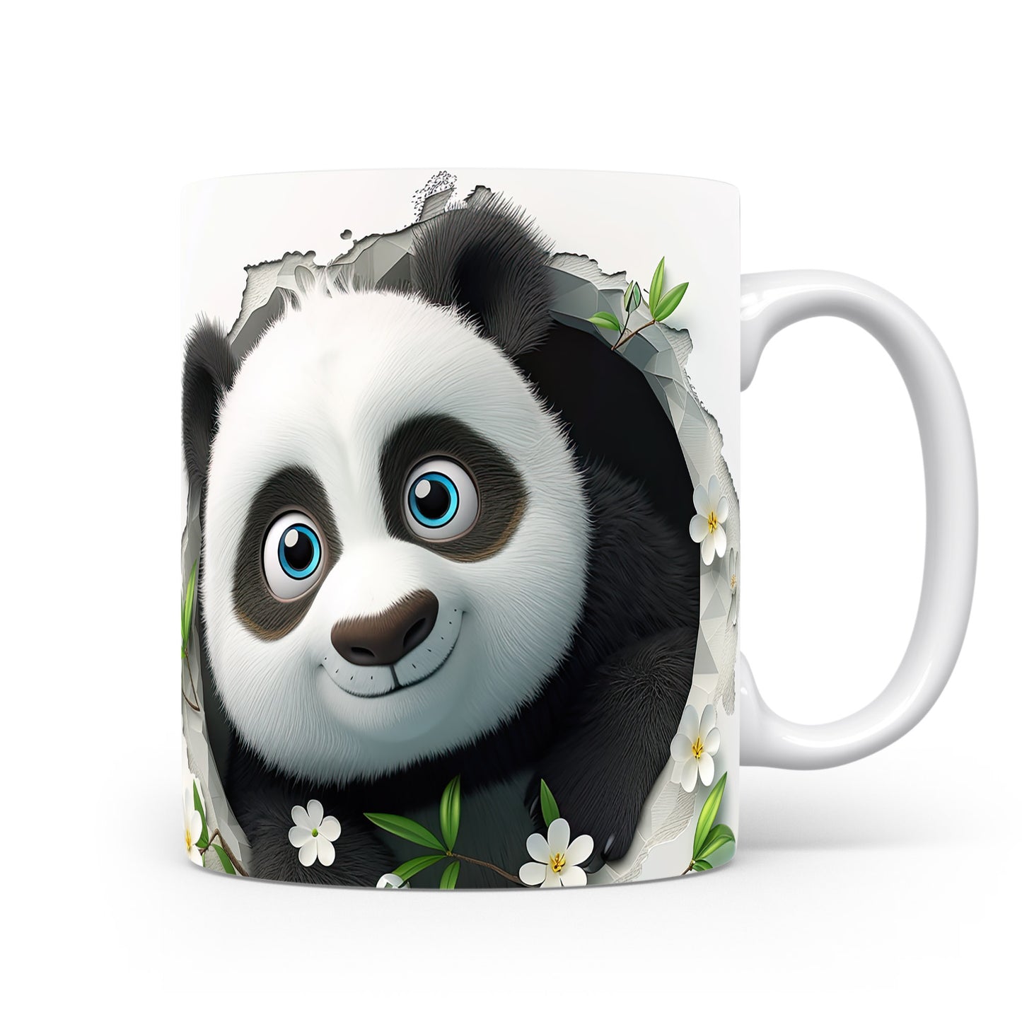 Hrnek s roztomilým pandím obličejem – 3D efektem