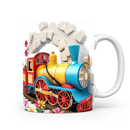 Hrnek s barevným vláčkem