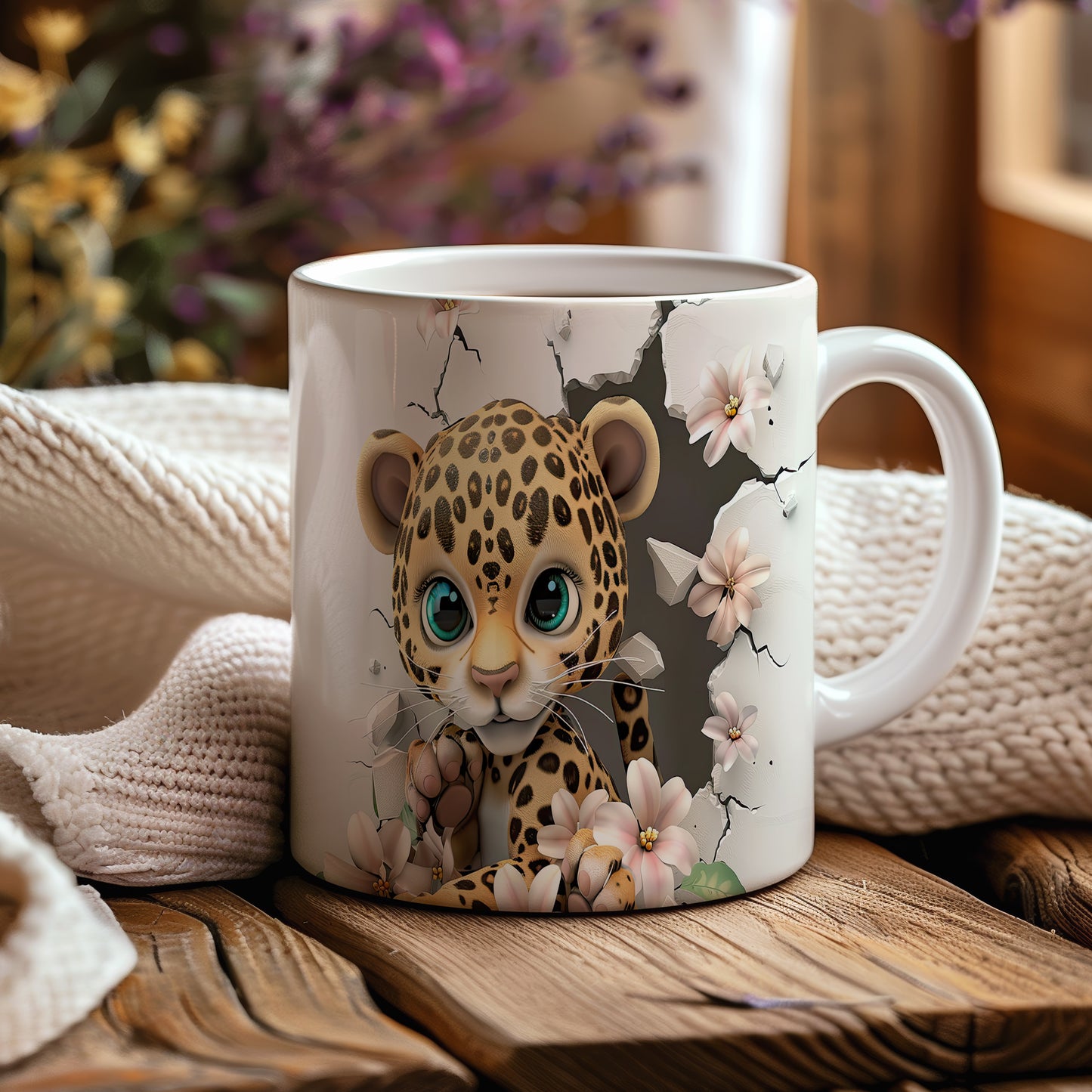 Hrnek s roztomilým leopardem