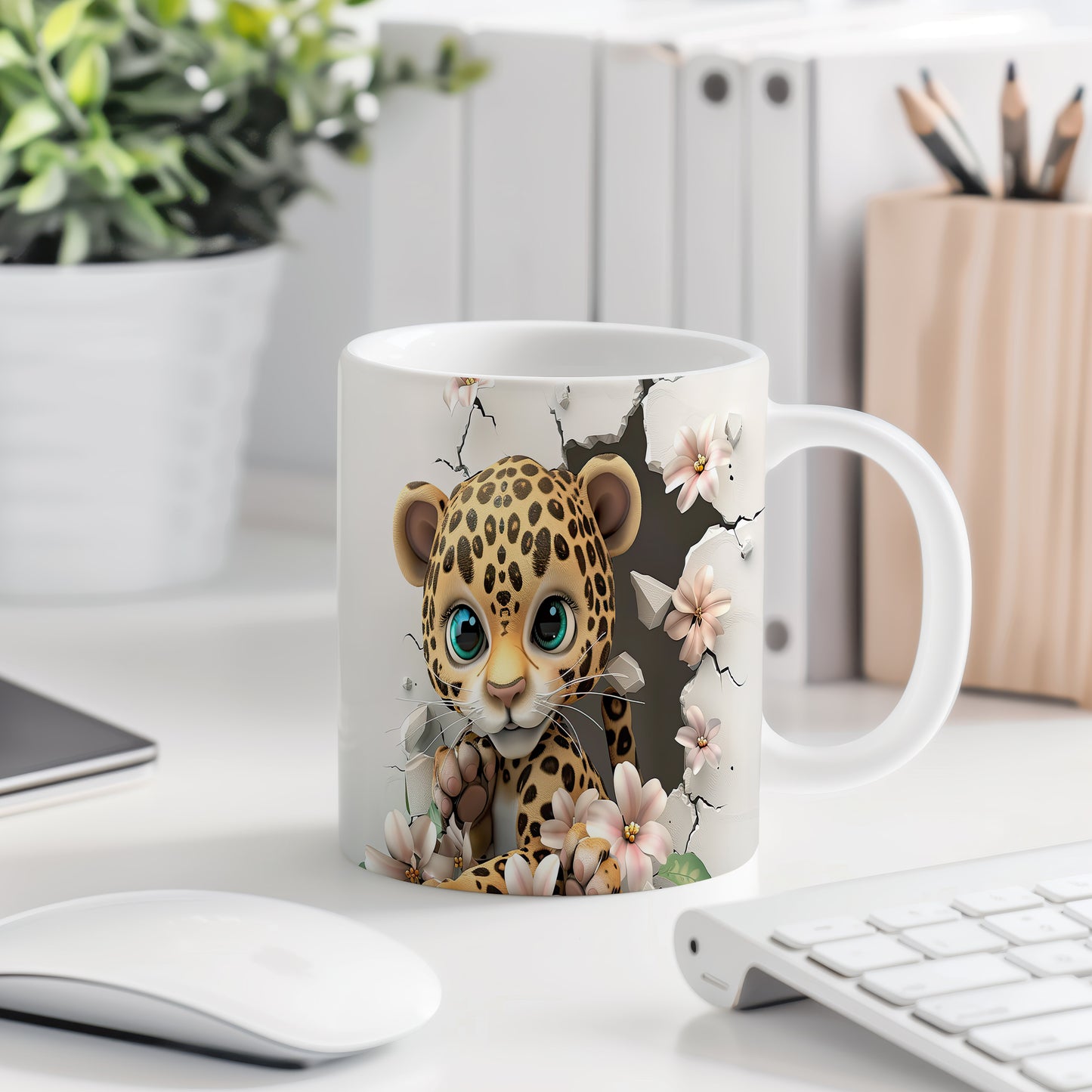 Hrnek s roztomilým leopardem