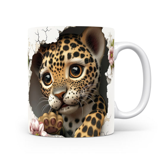 Hrnek s roztomilým leopardem – 3D efektem