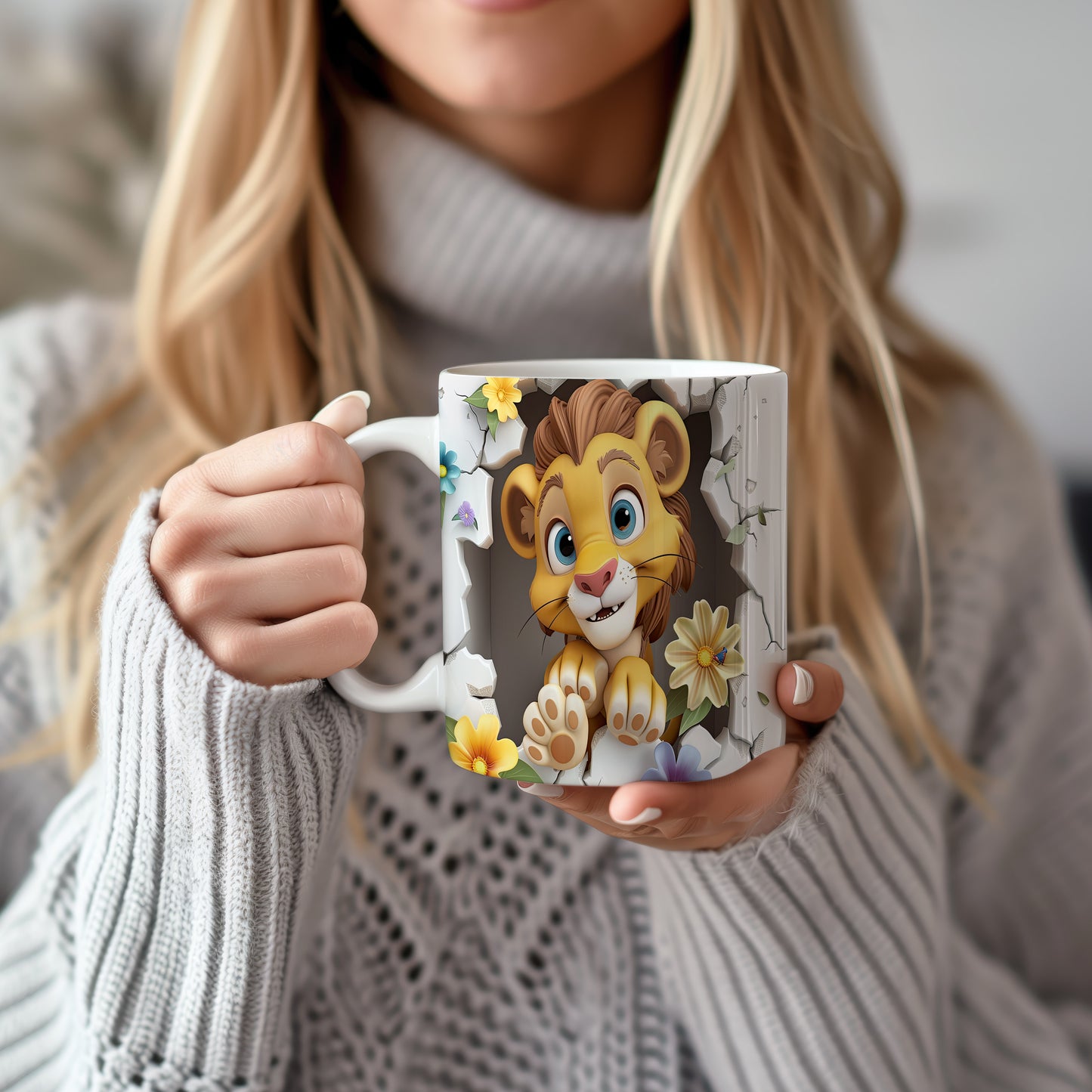 Hrnek s roztomilým lvíčkem – 3D efektem