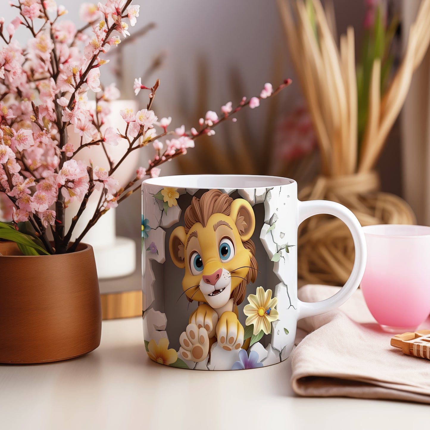 Hrnek s roztomilým lvíčkem – 3D efektem