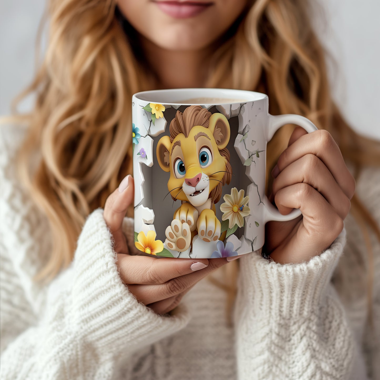 Hrnek s roztomilým lvíčkem – 3D efektem