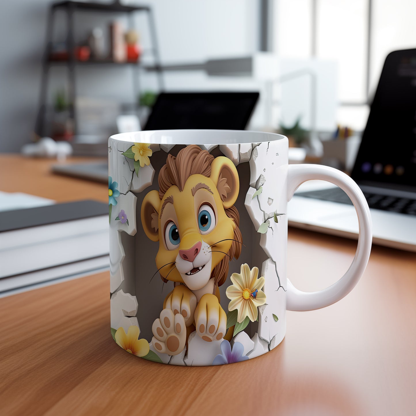 Hrnek s roztomilým lvíčkem – 3D efektem