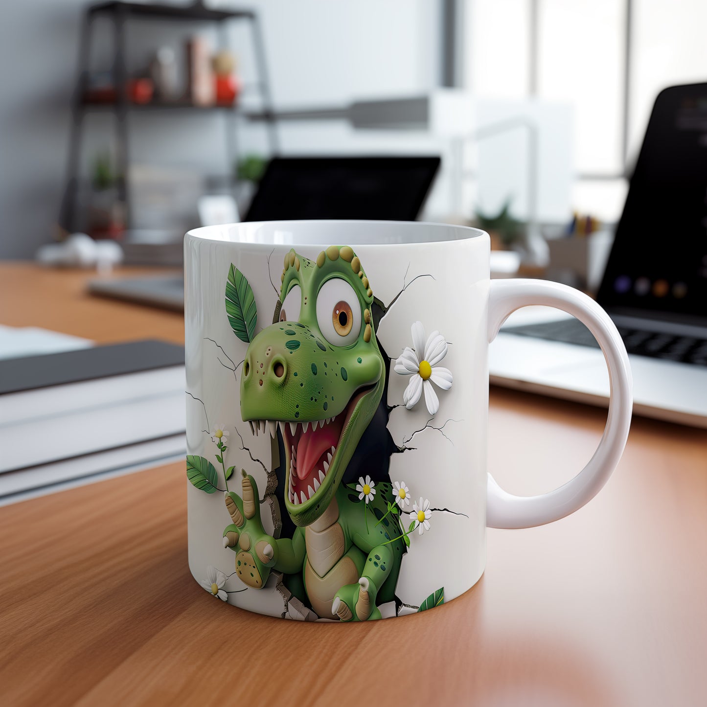 Hrnek s dinosaurusem 3D efektem