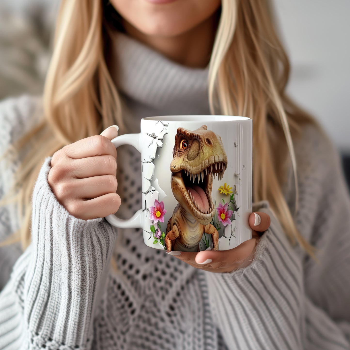 Hrnek s dinosaurusem 3D efektem – 3D efektem