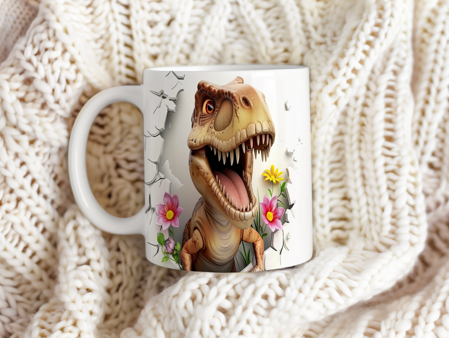 Hrnek s dinosaurusem 3D efektem – 3D efektem