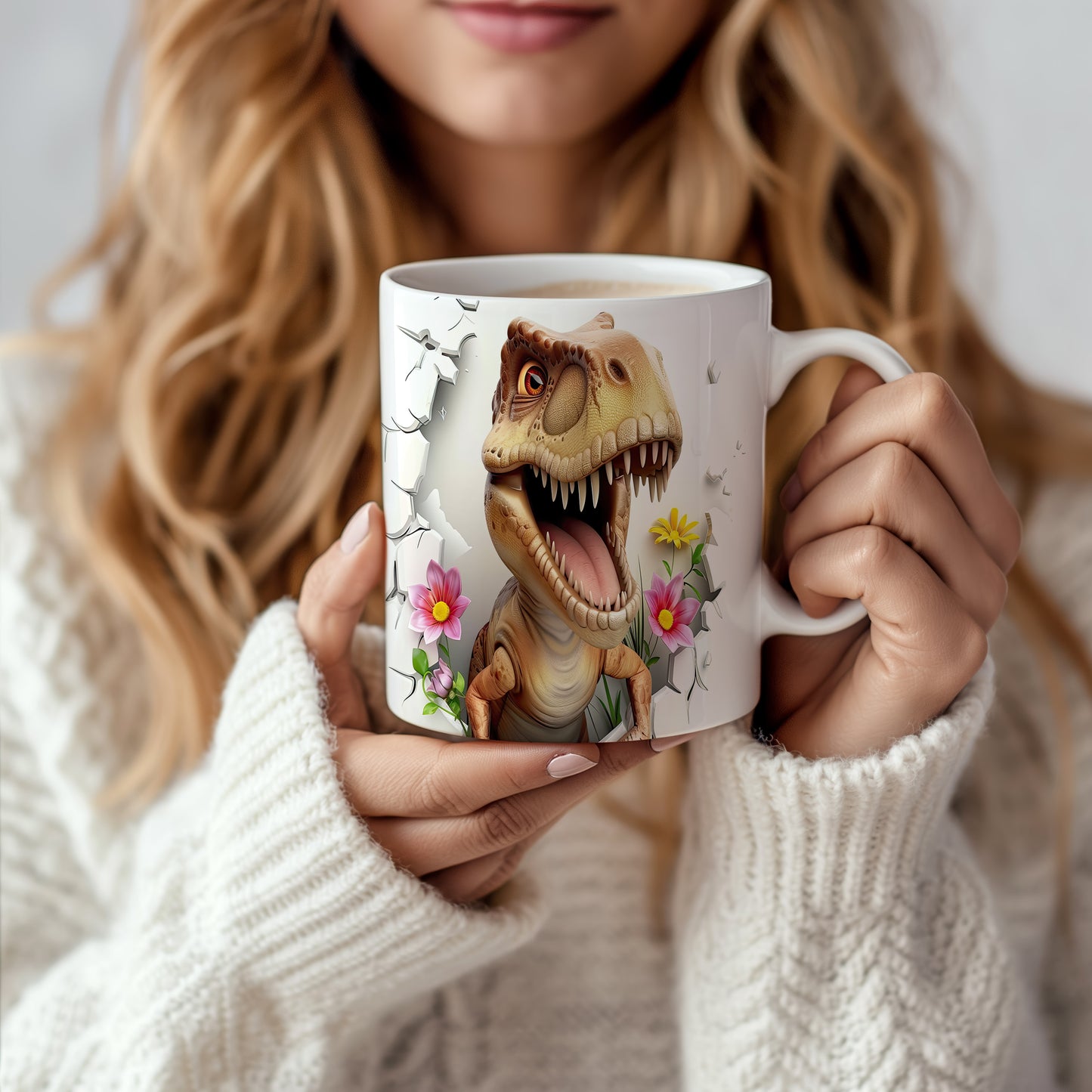Hrnek s dinosaurusem 3D efektem – 3D efektem
