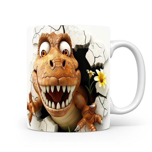 Hrnek s dinosaurusem 3D efektem – bílým provedením