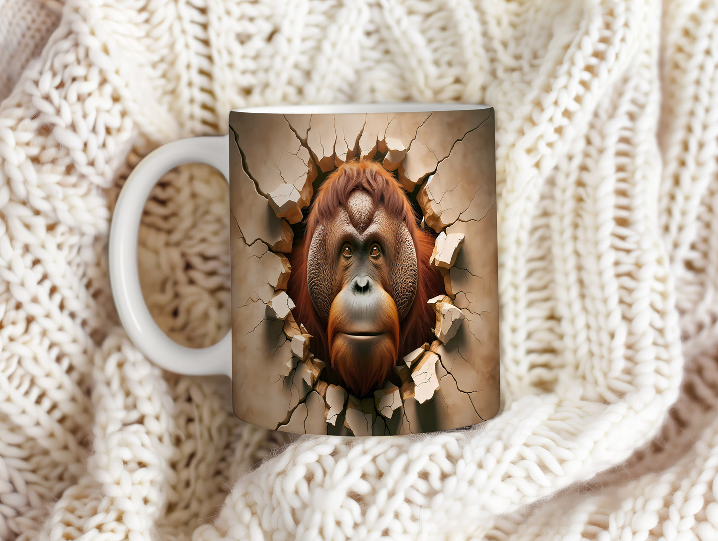 Hrnek s motivem orangutana 3D efektem