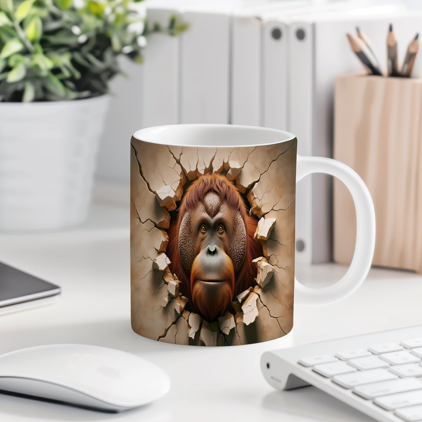 Hrnek s motivem orangutana 3D efektem