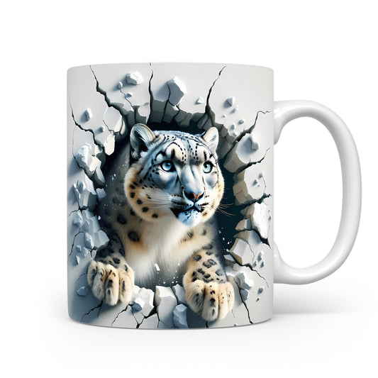 Hrnek se sněžným leopardem 3D efektem