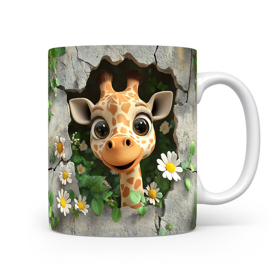 Hrnek s roztomilou žirafou 3D efektem