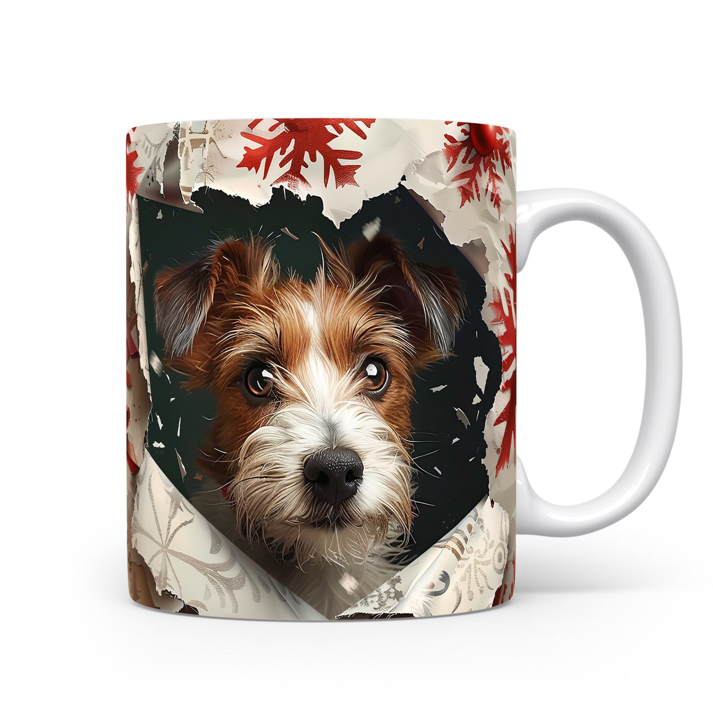 Hrnek s roztomilým Jack Russell teriérem v 3D stylu