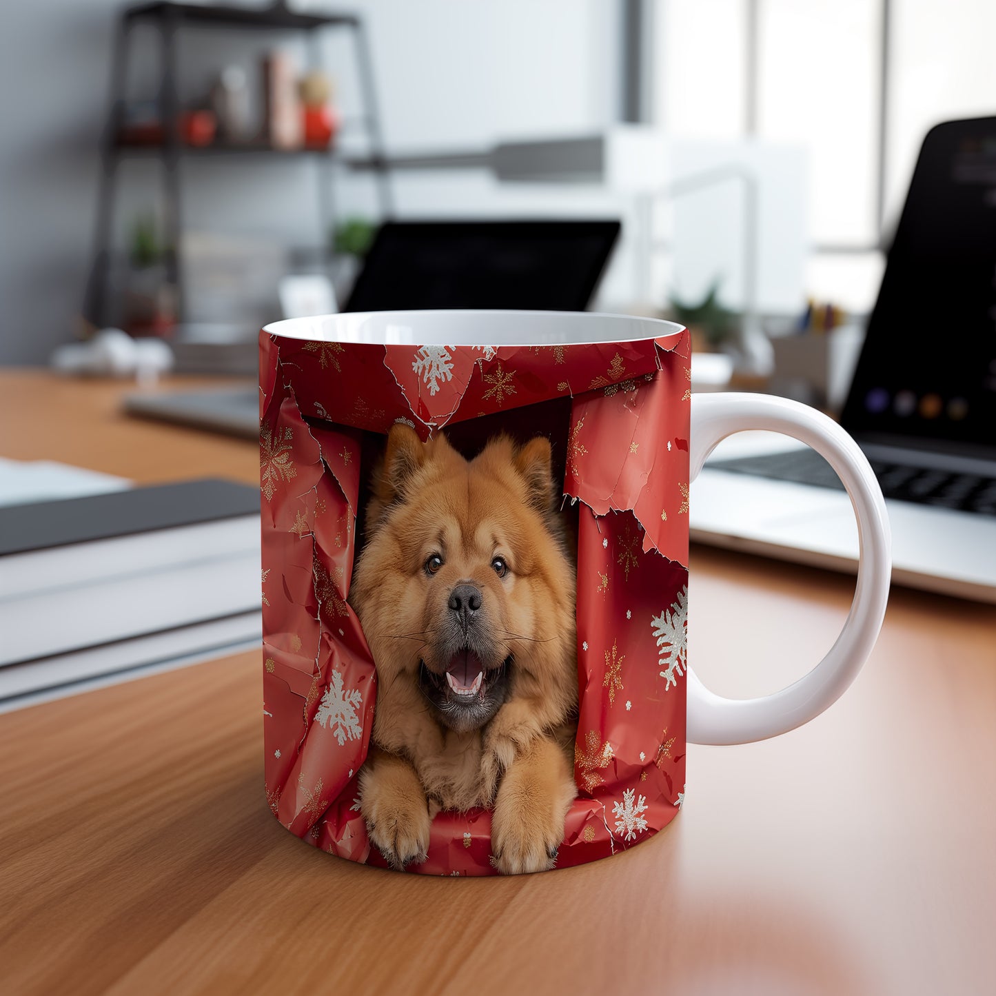 Hrnek s chow chow psem a 3D efektem
