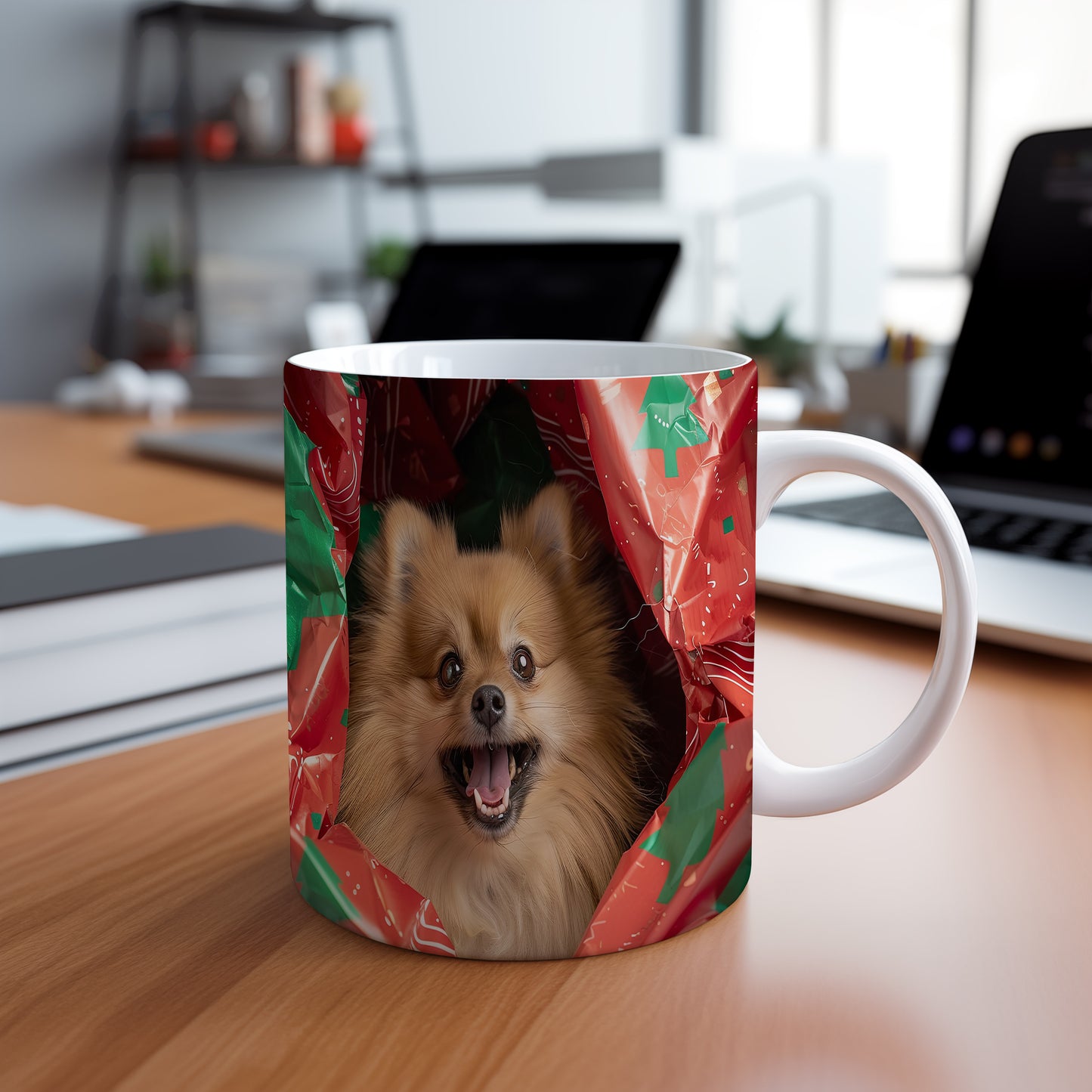Hrnek se šťastným Pomeranianem