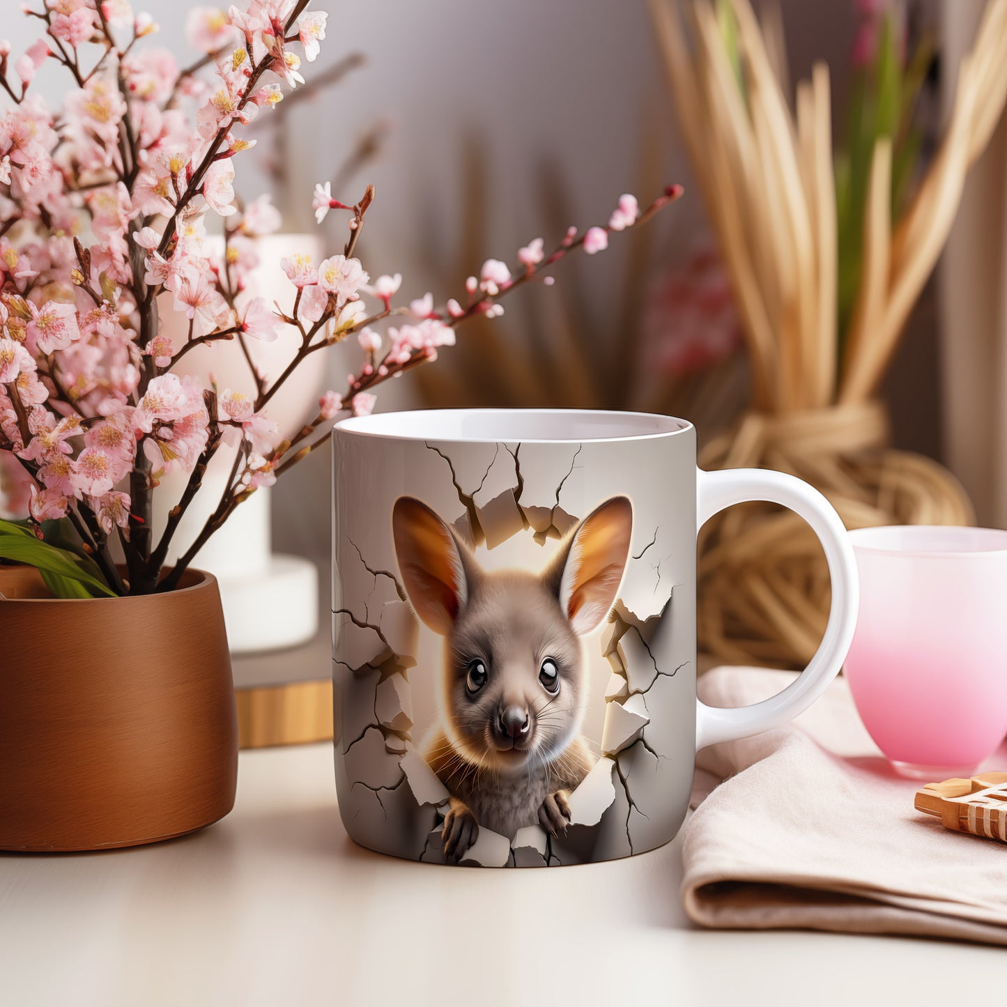 Hrnek s roztomilým zvířetem 3D efektem – 3D efektem