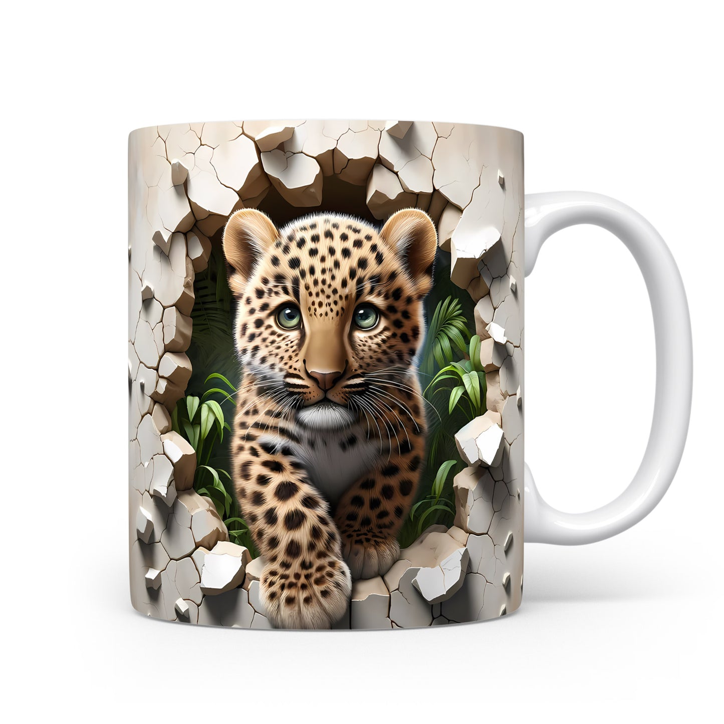Hrnek s mládětem leoparda 3D efektem