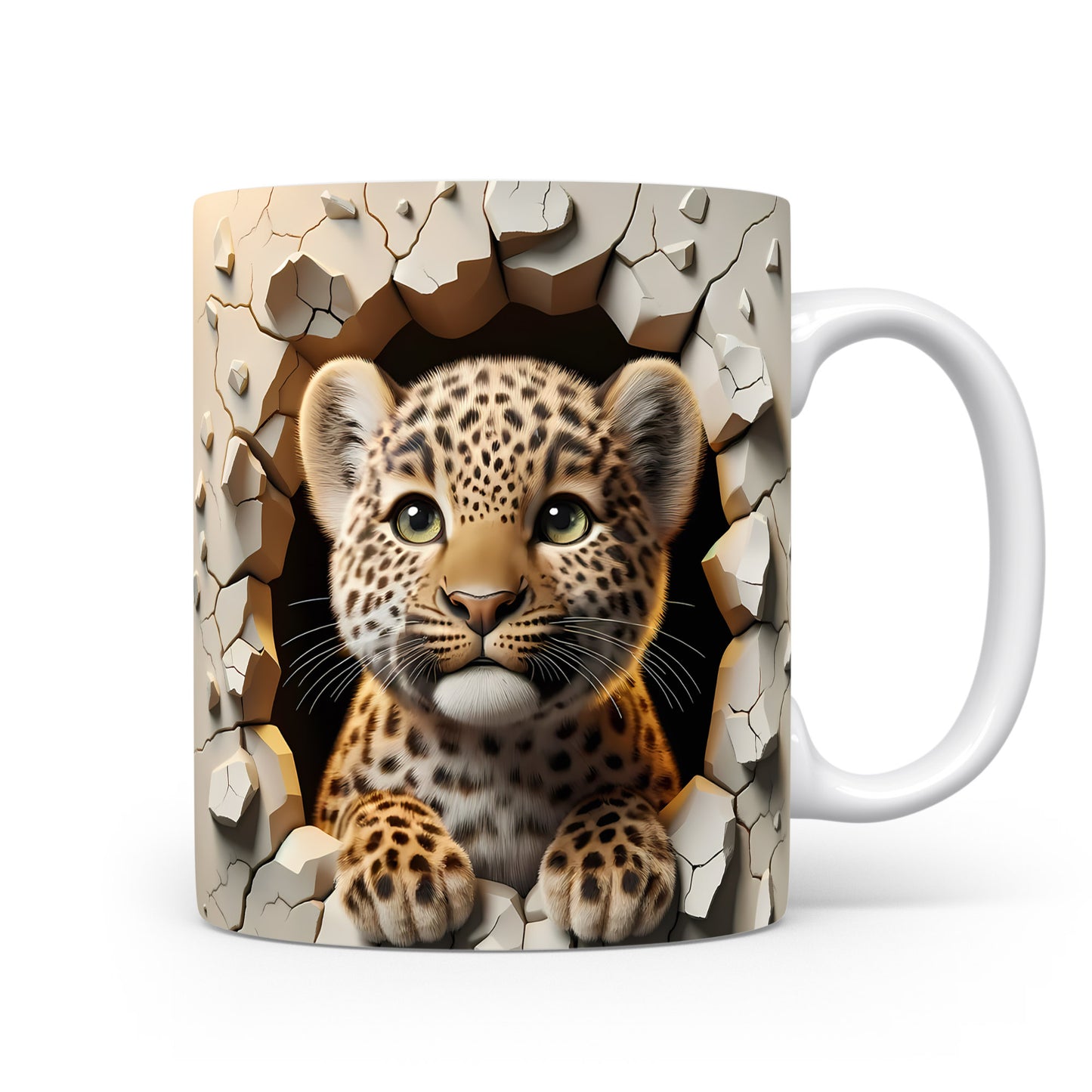 Hrnek s roztomilým leopardím mládětem