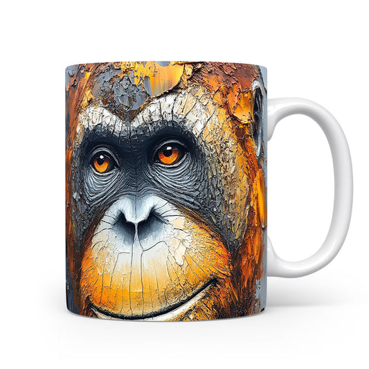 Hrnek s realistickým portrétem orangutana