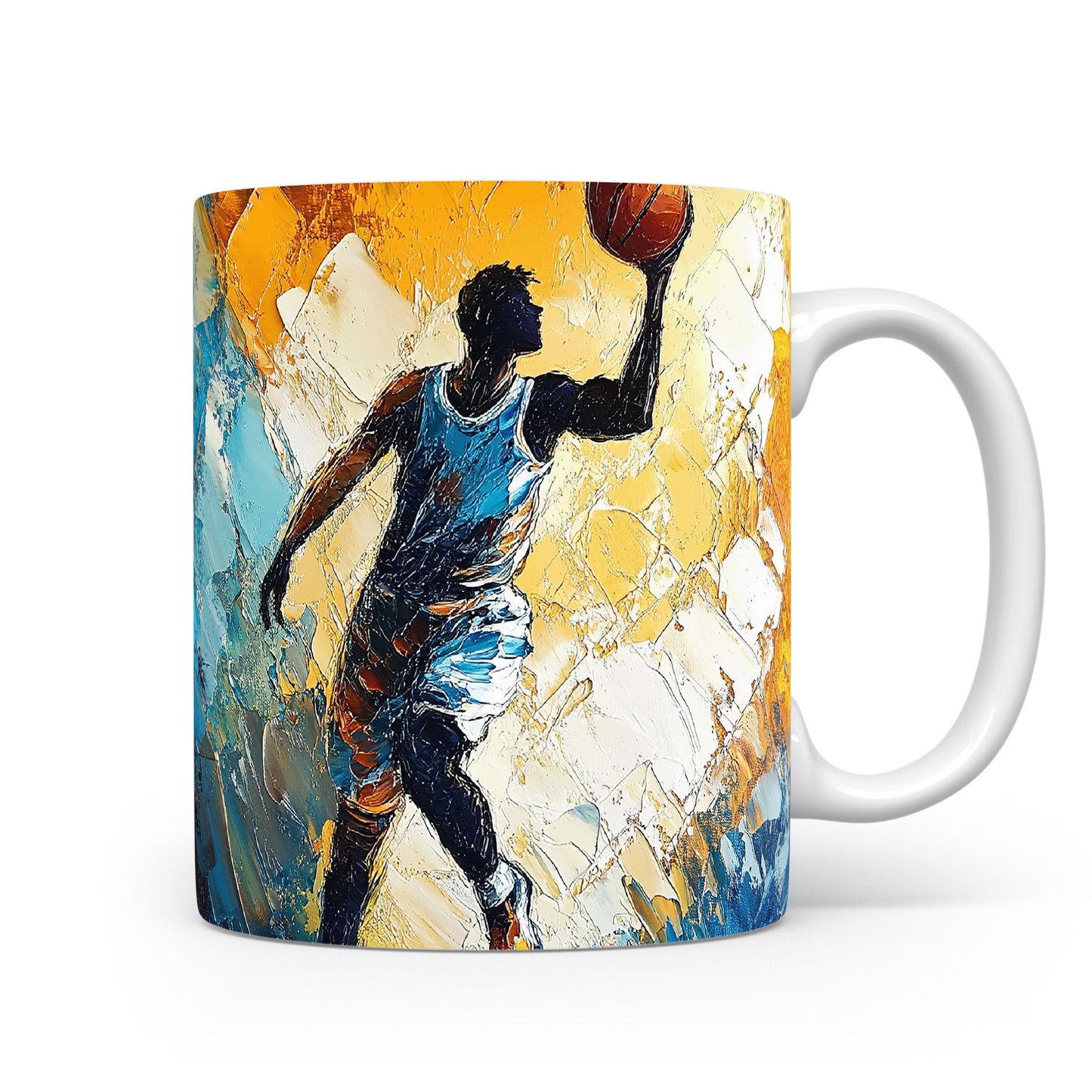 Hrnek s basketbalistou v akci