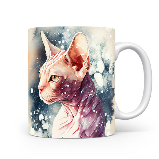 Hrnek s ilustrací kočky Sphynx a 3D efektem