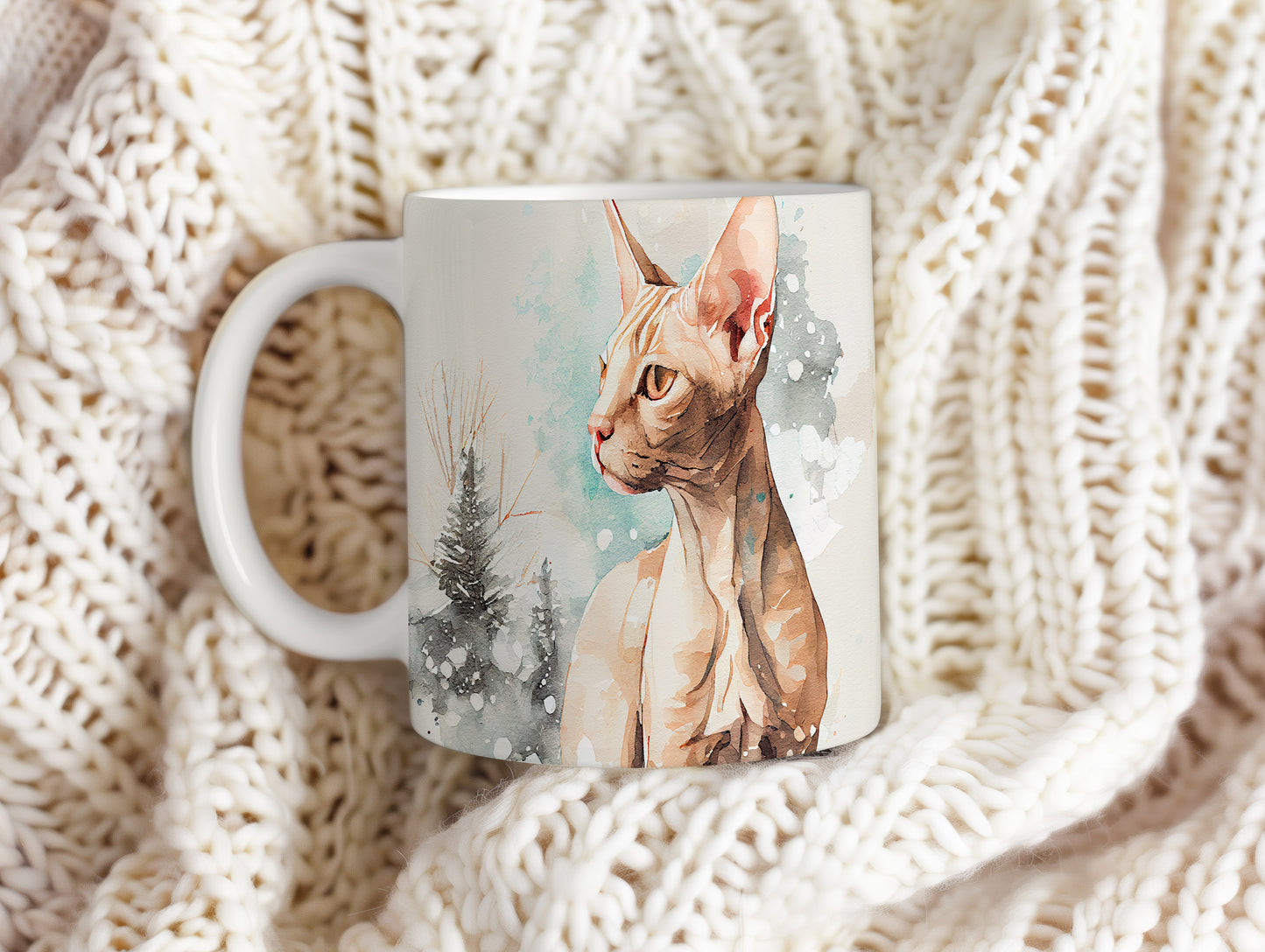 Hrnek s kočkou sphynx