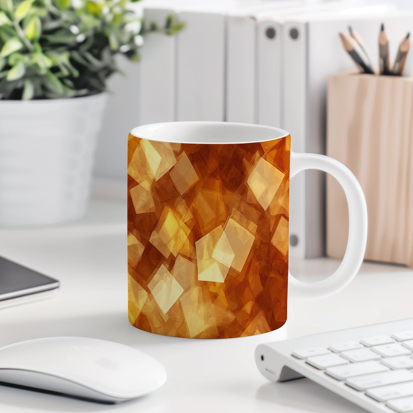 Hrnek s abstraktním motivem
