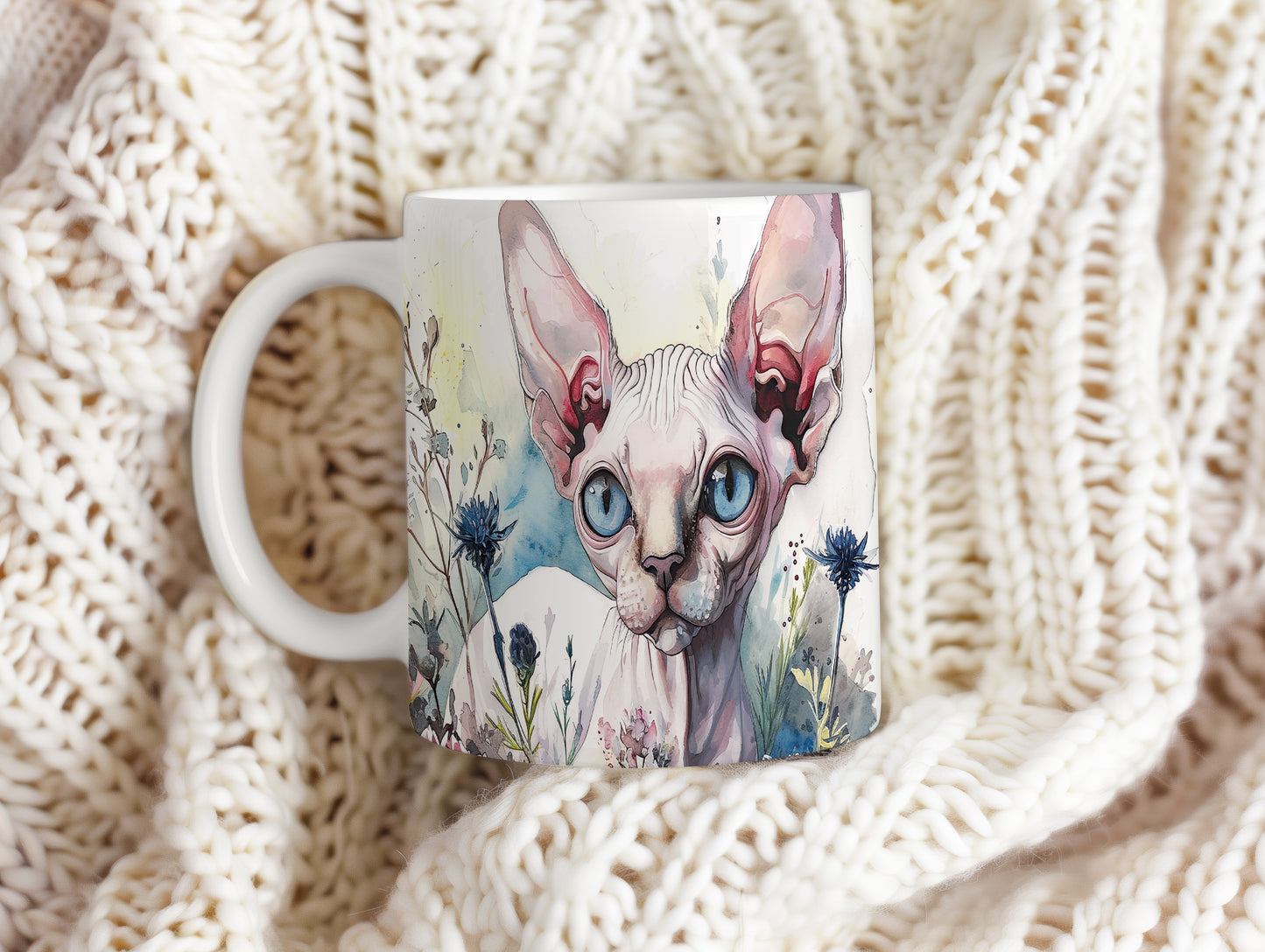 Hrnek s ilustrací sphynx kočky