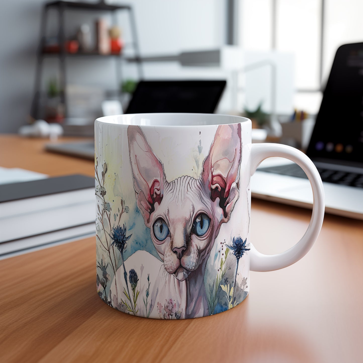 Hrnek s ilustrací sphynx kočky