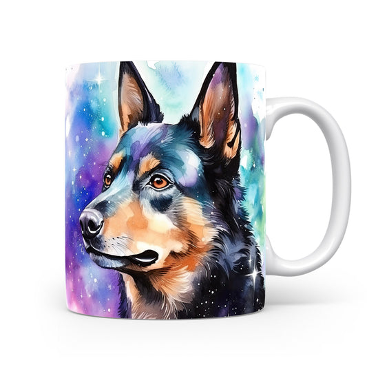 Hrnek s ovčákem v galaktickém stylu - kouzelný design
