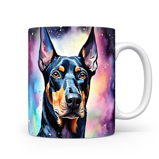 Hrnek s Dobermanem a barevným efektem