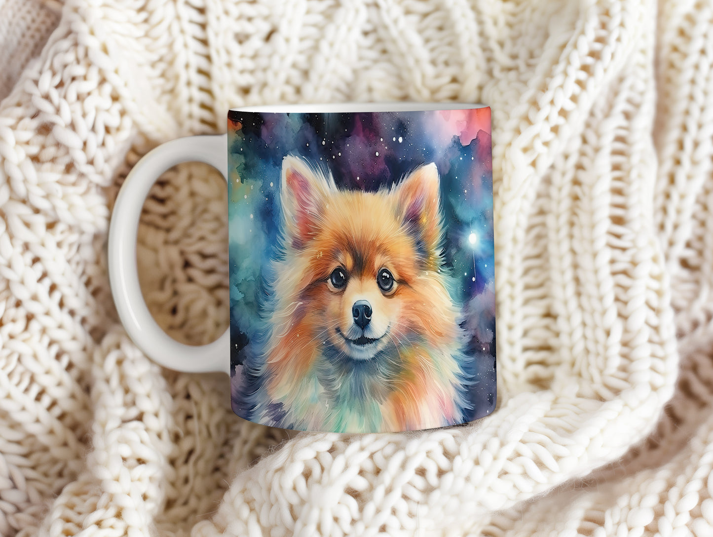 Hrnek s roztomilým pomeranianem – výrazným designem