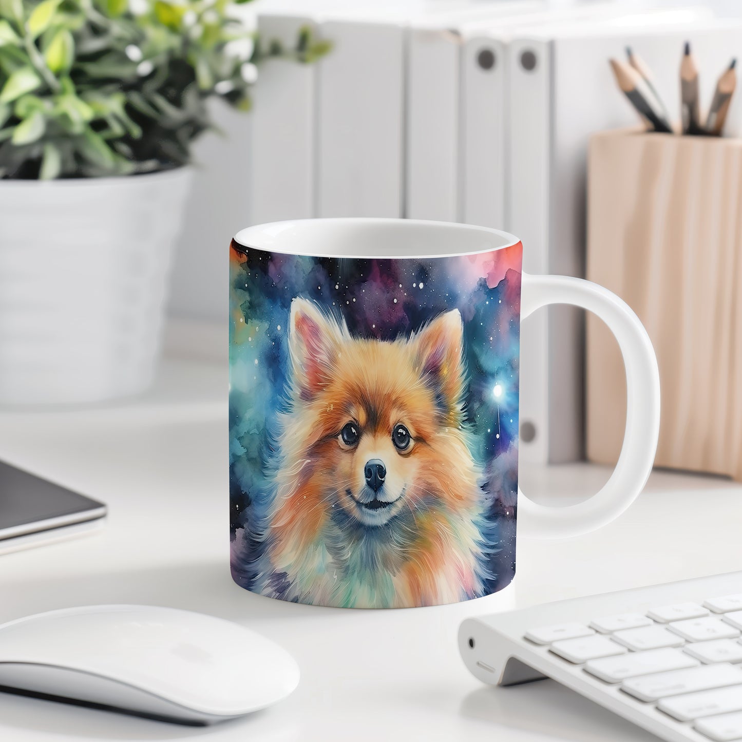 Hrnek s roztomilým pomeranianem – výrazným designem
