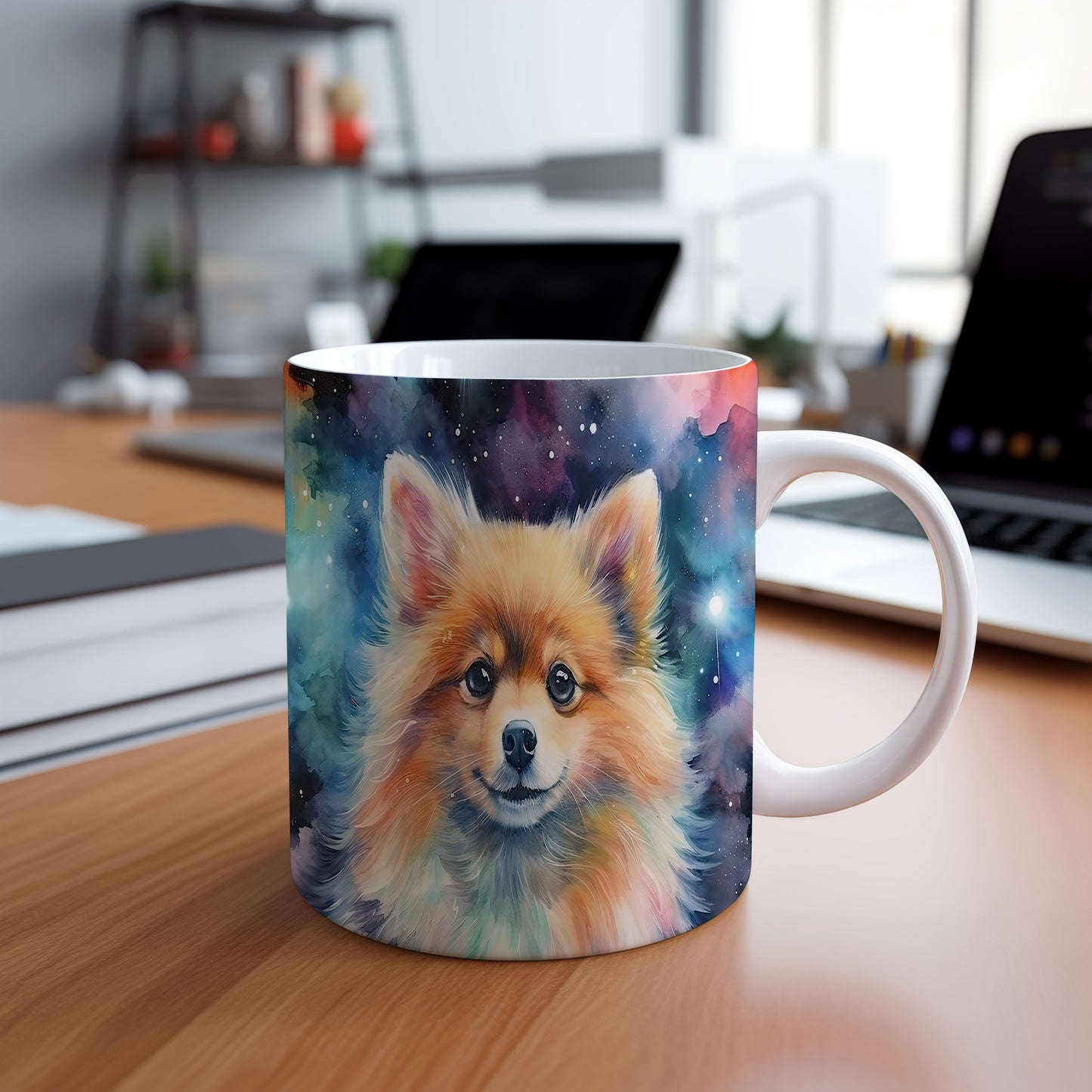 Hrnek s roztomilým pomeranianem – výrazným designem