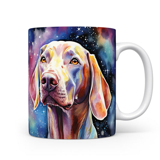 Hrnek se psem plemene vizsla a vesmírným kouzlem