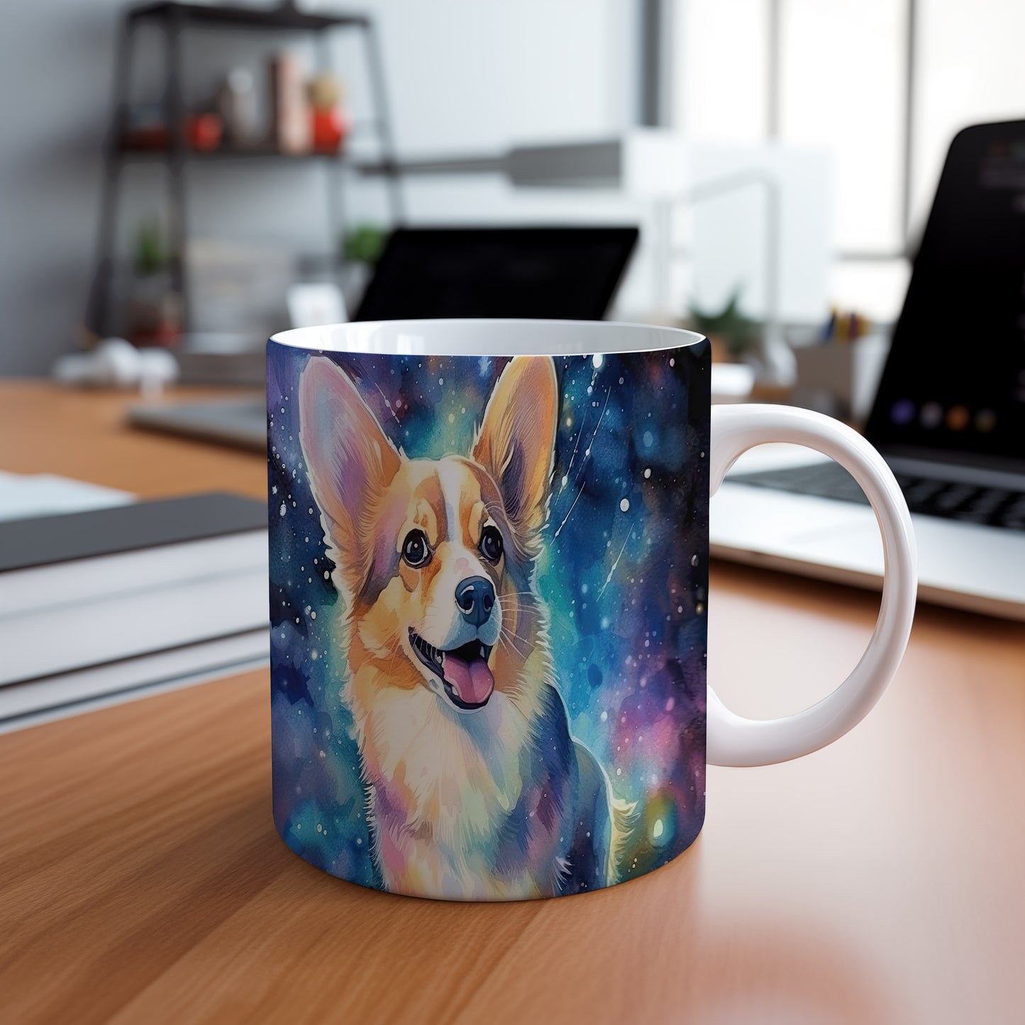 Hrnek s radostným corgi motivem