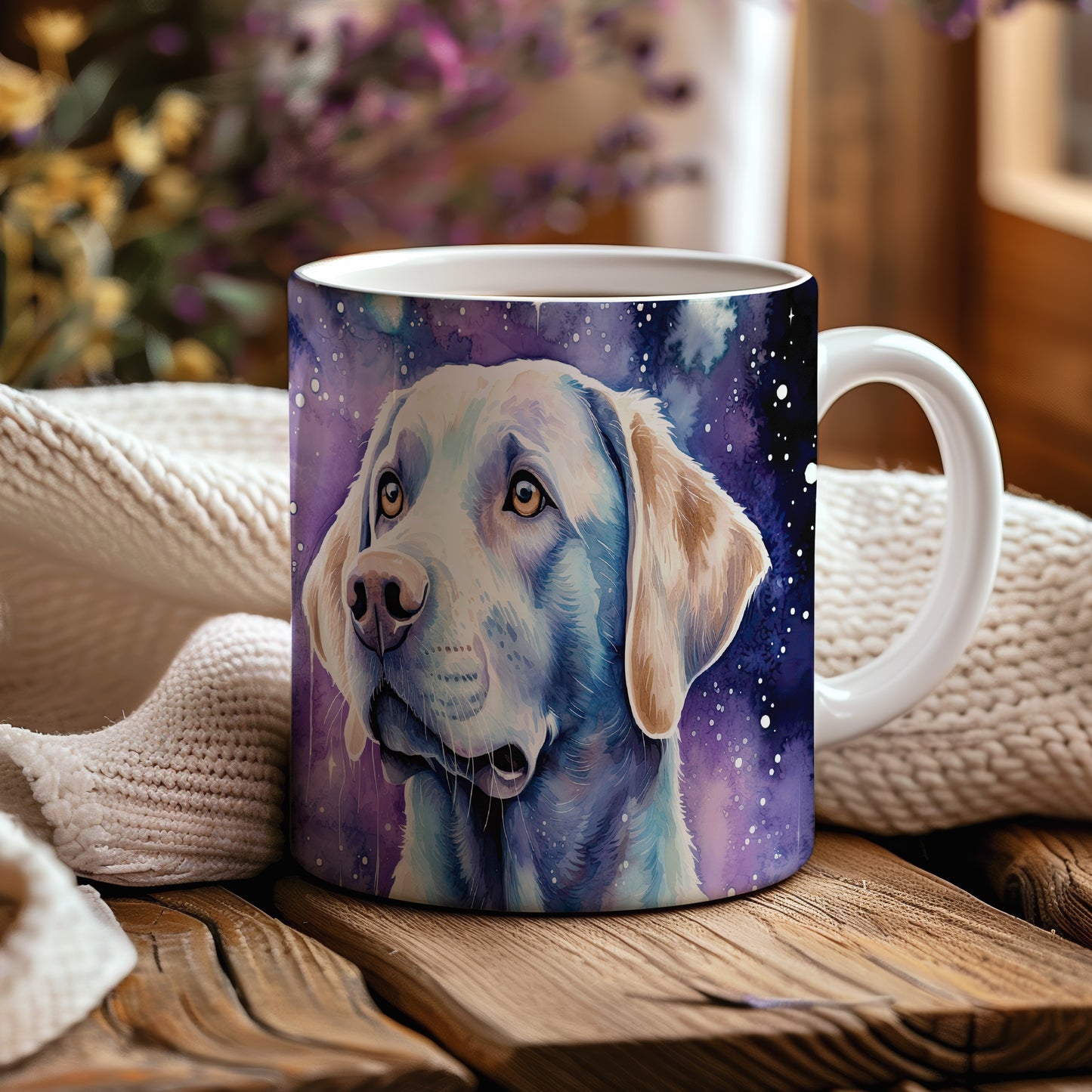 Hrnek s labradorem v galaxii