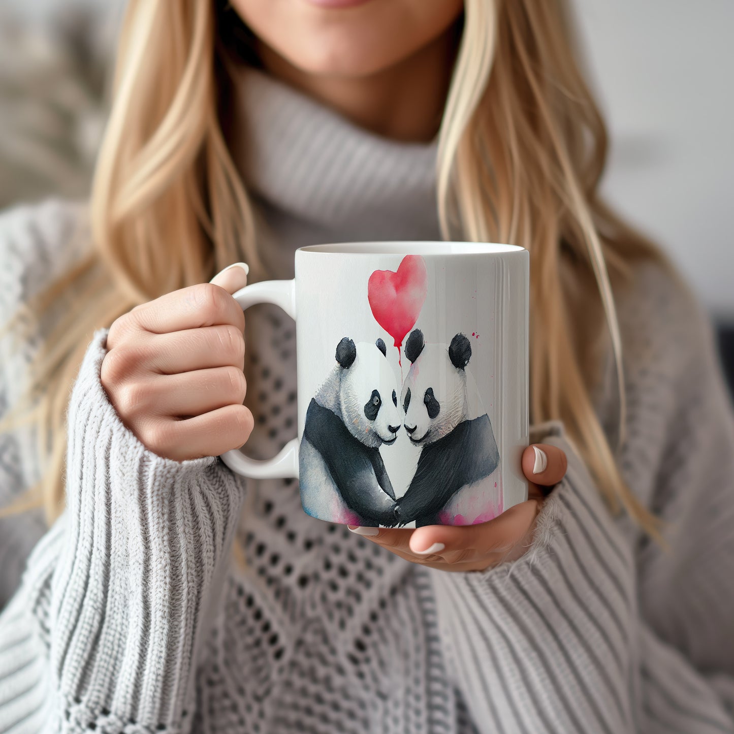 Hrnek s pandami 3D efektem