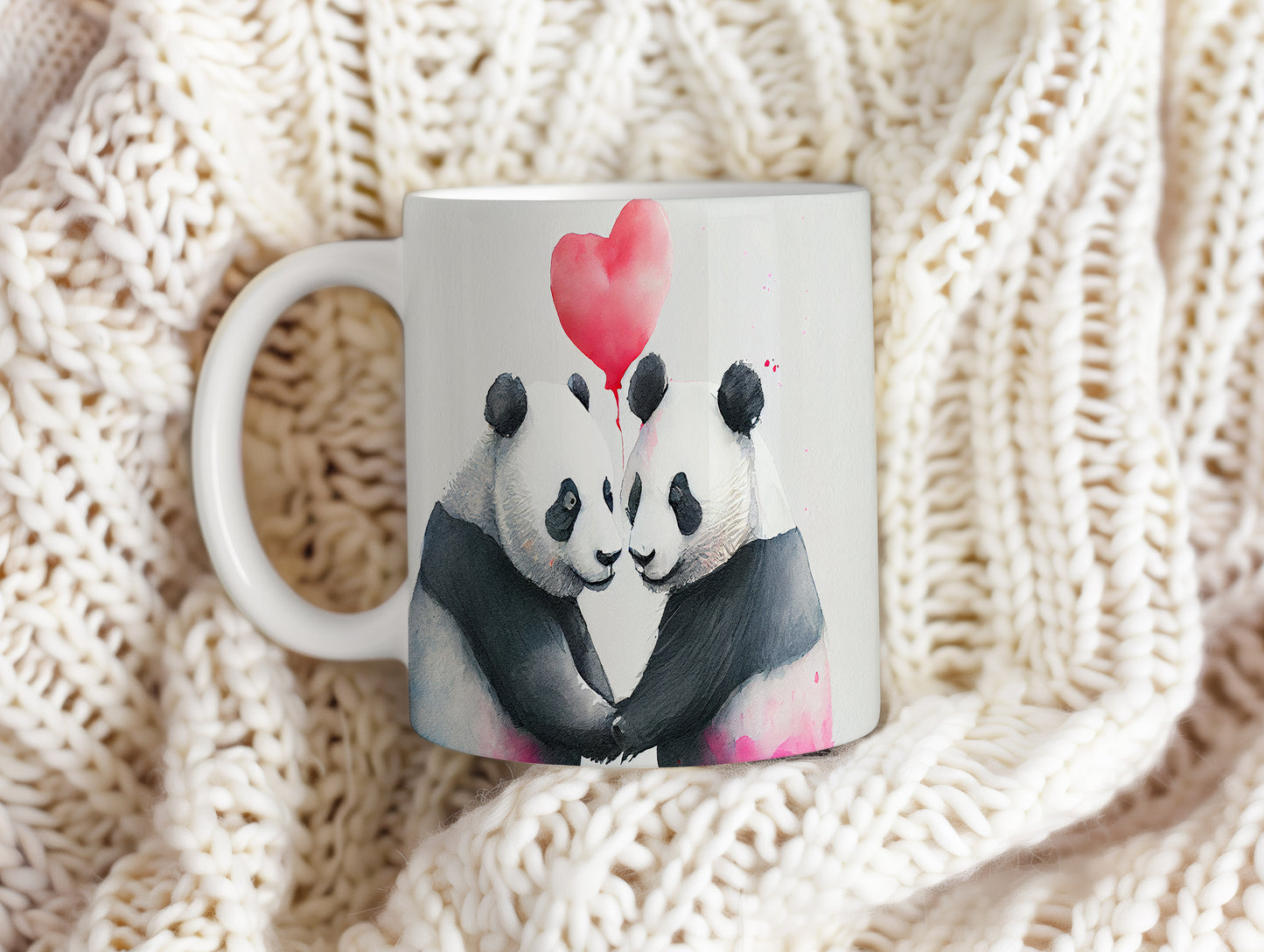 Hrnek s pandami 3D efektem