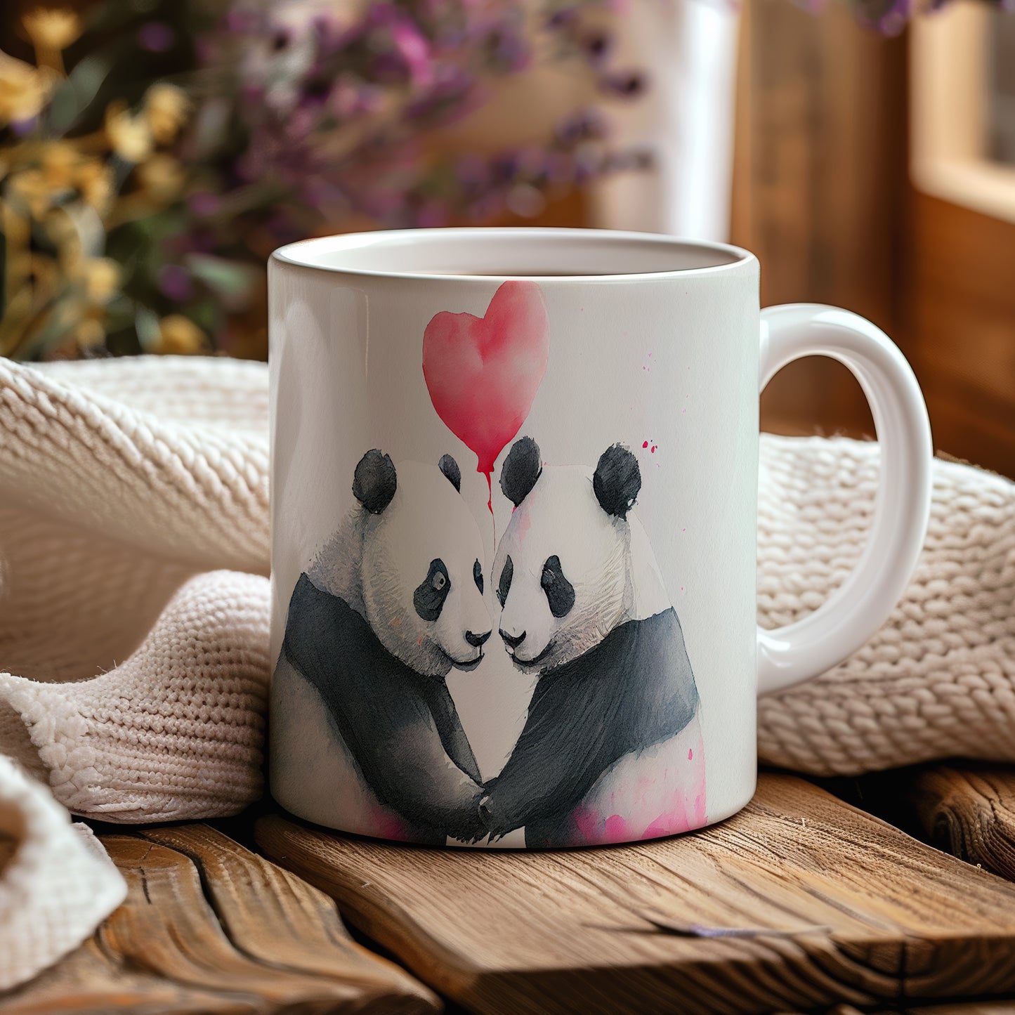Hrnek s pandami 3D efektem