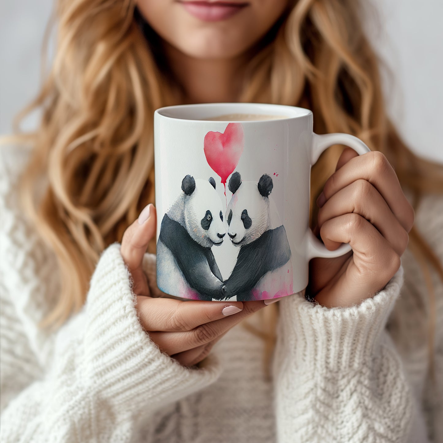 Hrnek s pandami 3D efektem