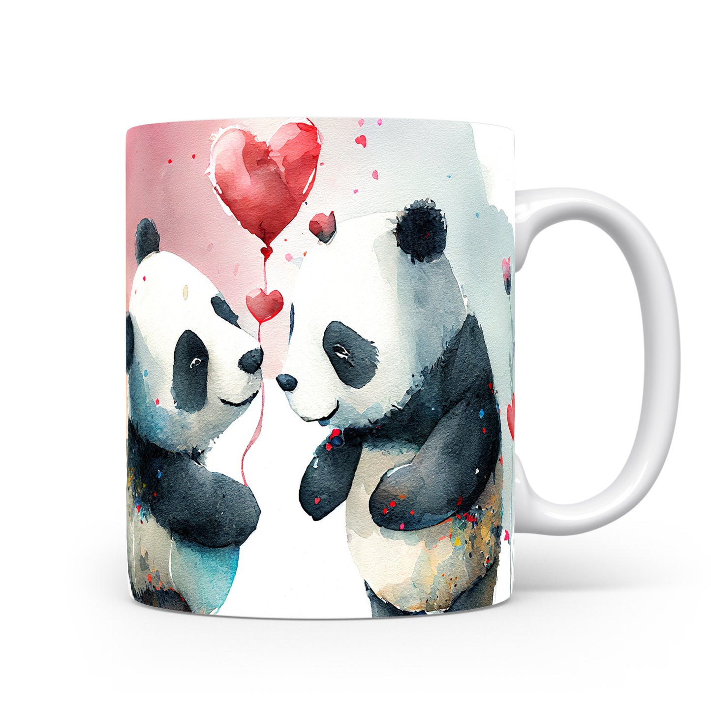 Hrnek s pandami 3D efektem – černobílým motivem