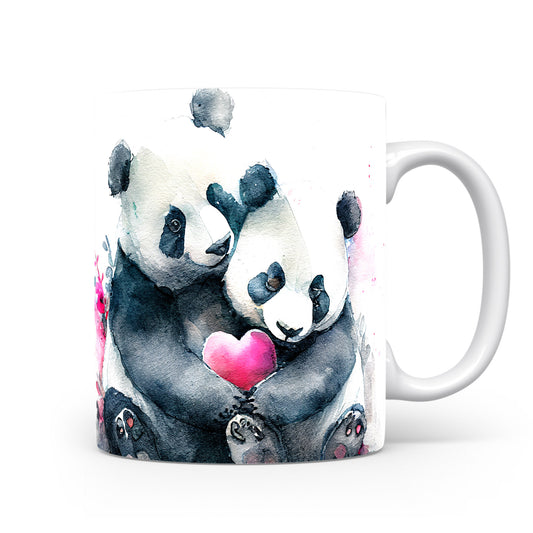 Hrnek s pandami a srdíčkem