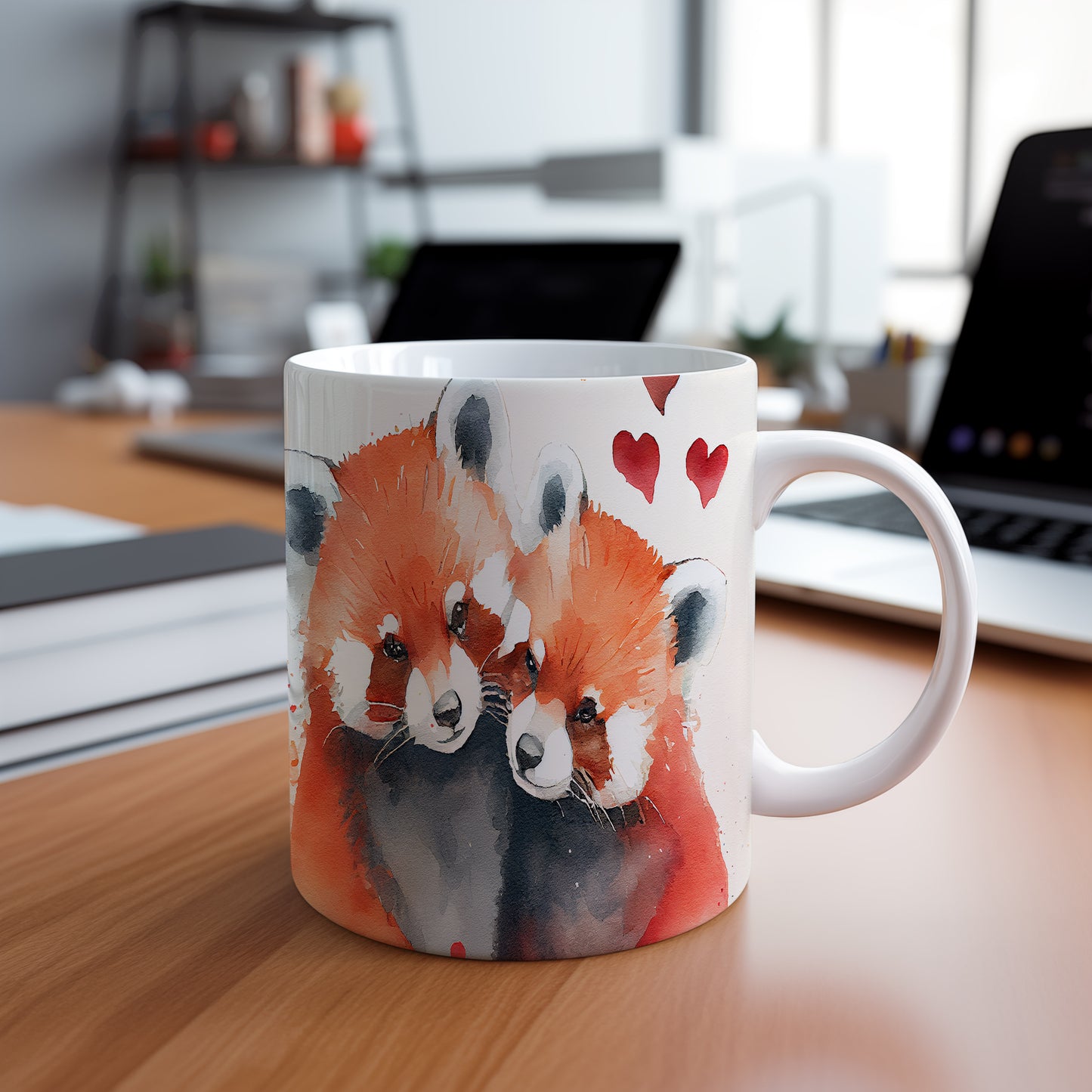 Hrnek s roztomilými pandami – originálním motivem