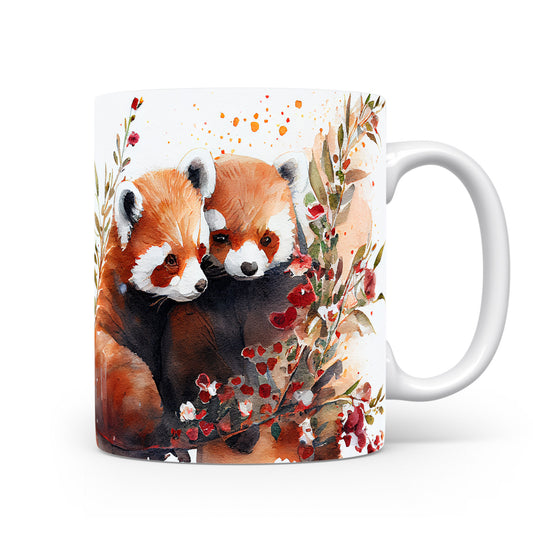Hrnek s roztomilými rudými pandami