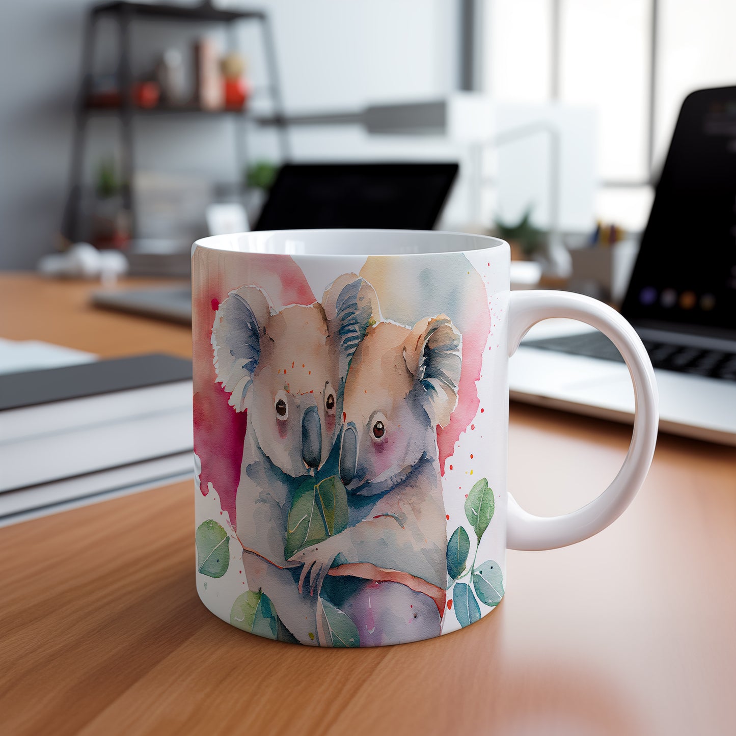 Hrnek s roztomilými koalami – modrými detaily