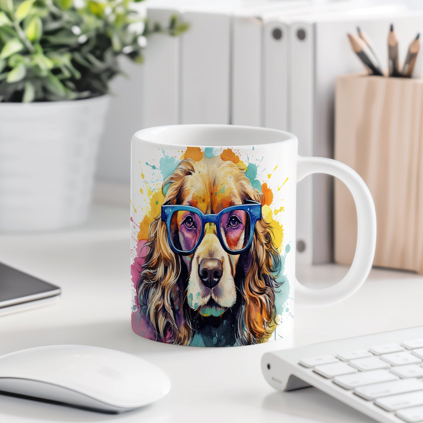 Hrnek s cocker španělem v brýlích – roztomilý design