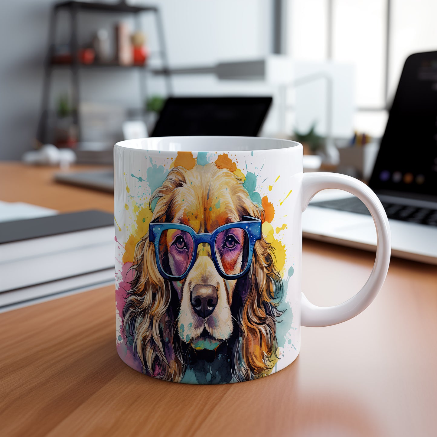 Hrnek s cocker španělem v brýlích – roztomilý design